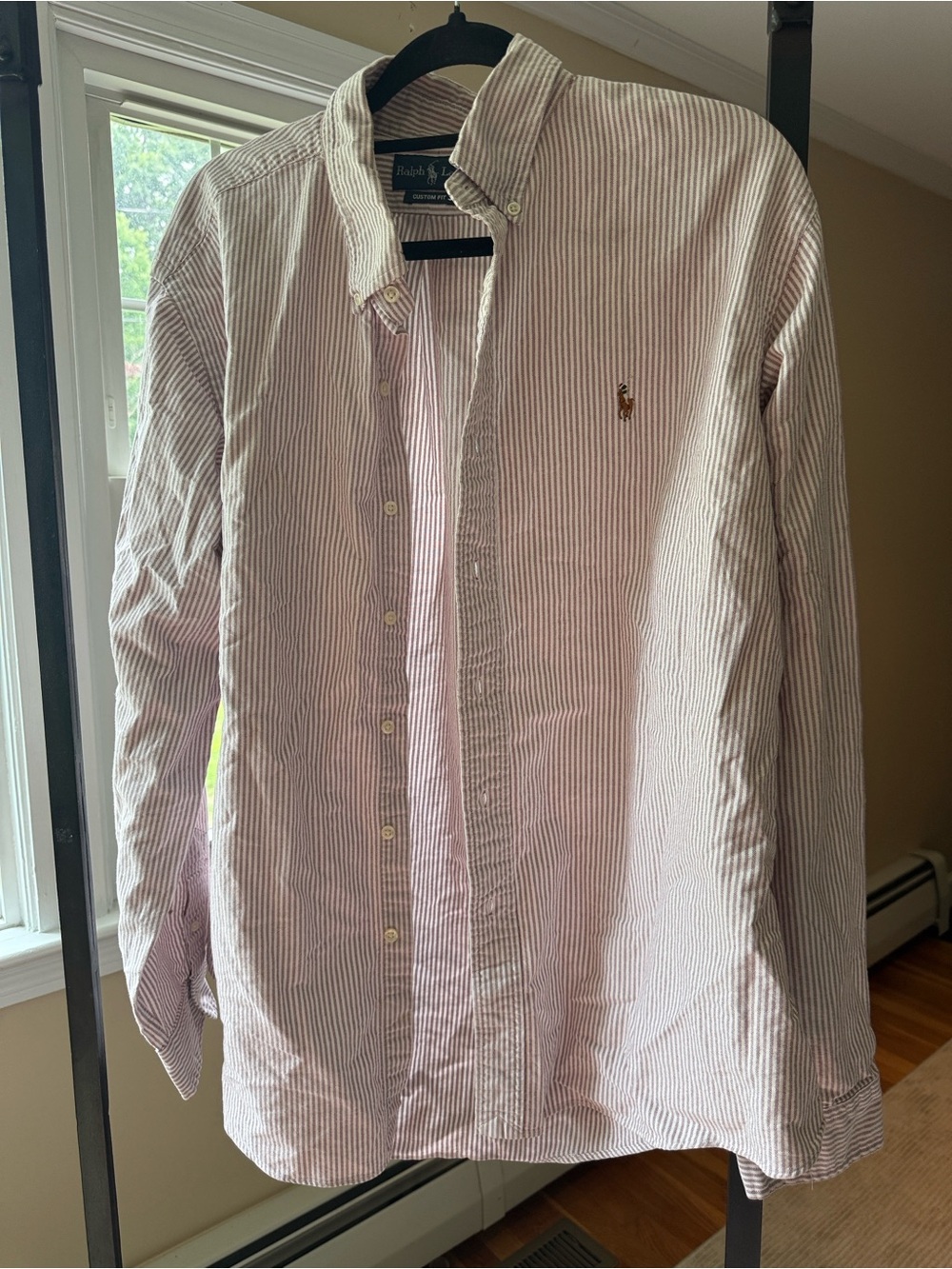 Polo by Ralph Lauren White and Pink Striped Button-Down Shirt